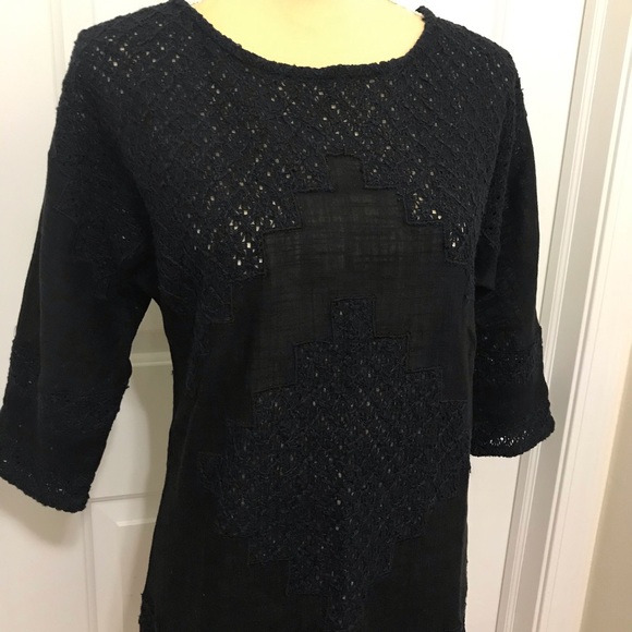 Free people cotton black tunic dress xs $168 NWT - Picture 4 of 6